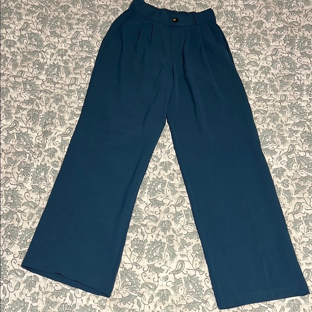Stylish Blue Wide-Leg Pants